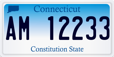 CT license plate AM12233