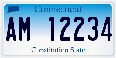 CT license plate AM12234