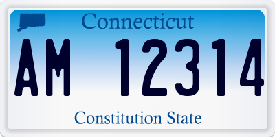 CT license plate AM12314