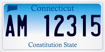 CT license plate AM12315