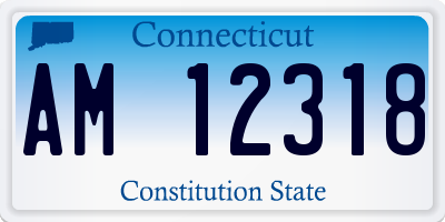 CT license plate AM12318