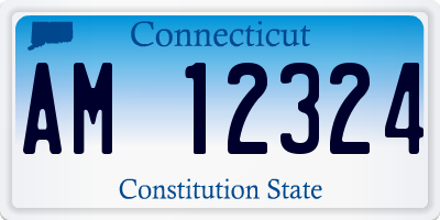 CT license plate AM12324