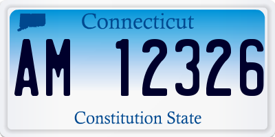 CT license plate AM12326