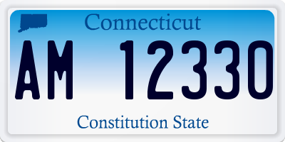 CT license plate AM12330