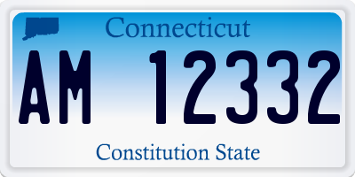 CT license plate AM12332