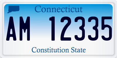 CT license plate AM12335