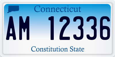 CT license plate AM12336