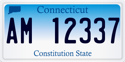 CT license plate AM12337