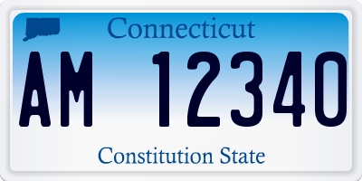 CT license plate AM12340