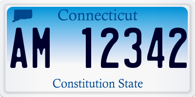 CT license plate AM12342