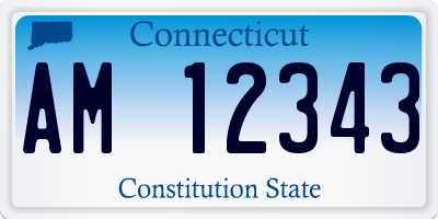 CT license plate AM12343