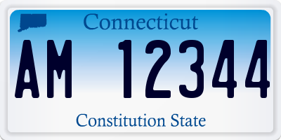 CT license plate AM12344