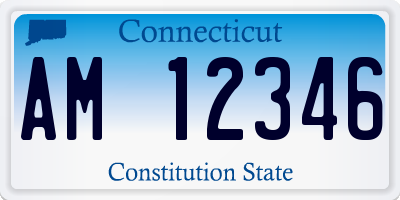 CT license plate AM12346