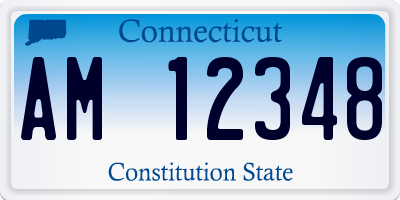 CT license plate AM12348