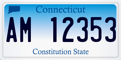 CT license plate AM12353