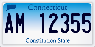CT license plate AM12355