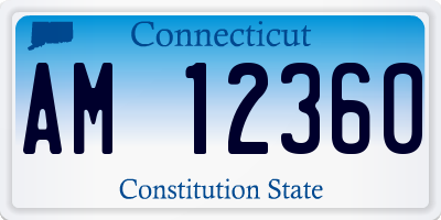 CT license plate AM12360