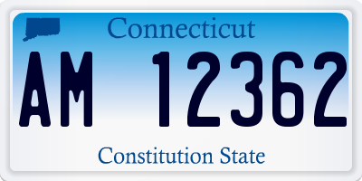CT license plate AM12362