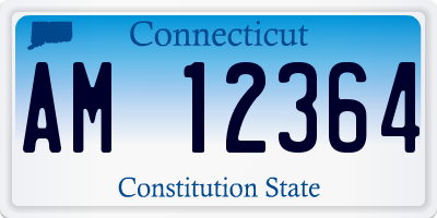 CT license plate AM12364