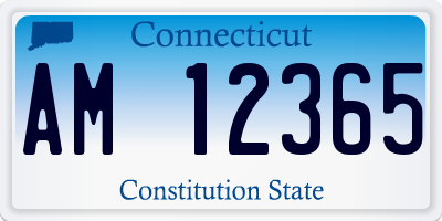 CT license plate AM12365