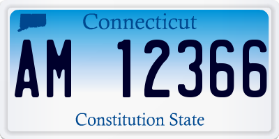 CT license plate AM12366