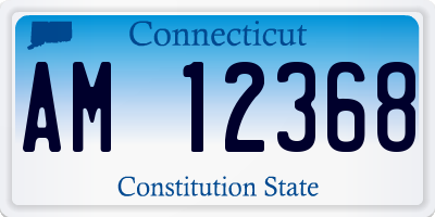 CT license plate AM12368
