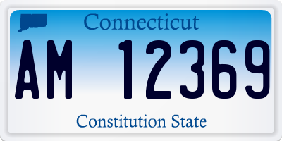 CT license plate AM12369