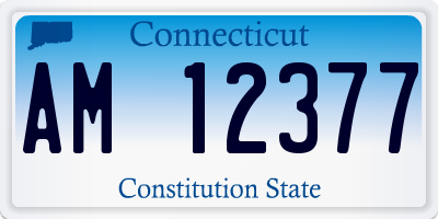 CT license plate AM12377
