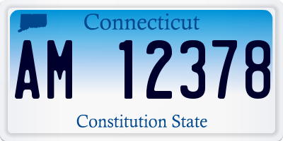CT license plate AM12378