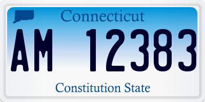 CT license plate AM12383