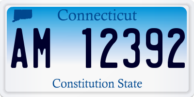 CT license plate AM12392