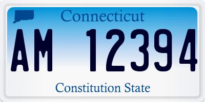 CT license plate AM12394