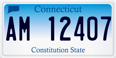 CT license plate AM12407