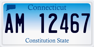 CT license plate AM12467