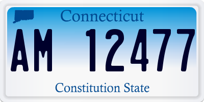 CT license plate AM12477