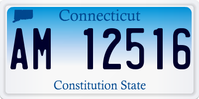 CT license plate AM12516