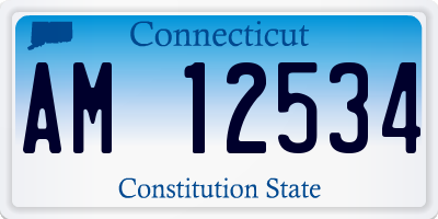 CT license plate AM12534