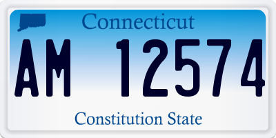 CT license plate AM12574