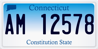 CT license plate AM12578
