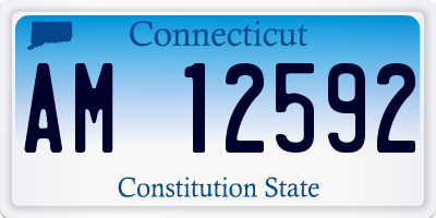 CT license plate AM12592