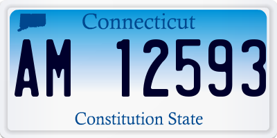 CT license plate AM12593