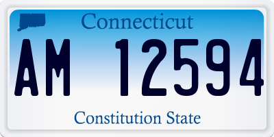 CT license plate AM12594
