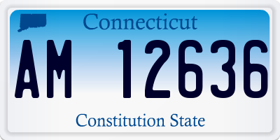 CT license plate AM12636