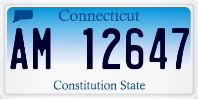 CT license plate AM12647