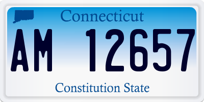 CT license plate AM12657