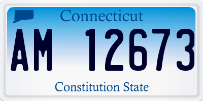 CT license plate AM12673