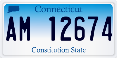 CT license plate AM12674