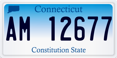CT license plate AM12677