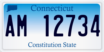 CT license plate AM12734
