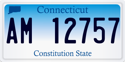 CT license plate AM12757